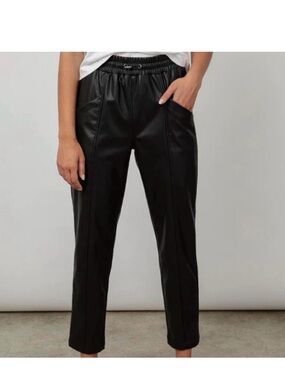 Rails Black Vegan Leather Straight Leg Pants (Jayden)